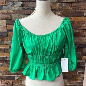 Hudson North Green Women's Peplum Top